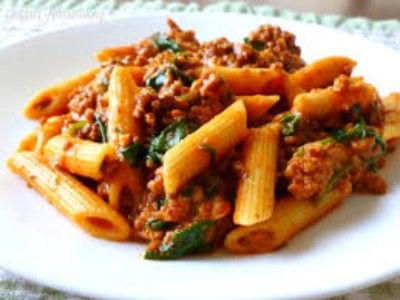 Spinach With Meat Pasta