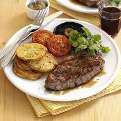 Steak grill meal