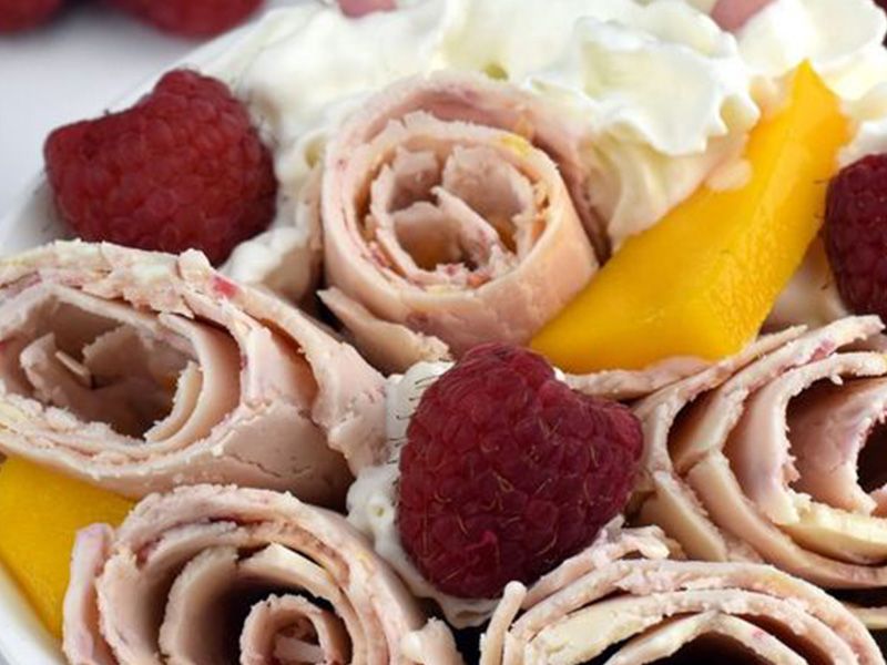 strawberry mango ice cream roll