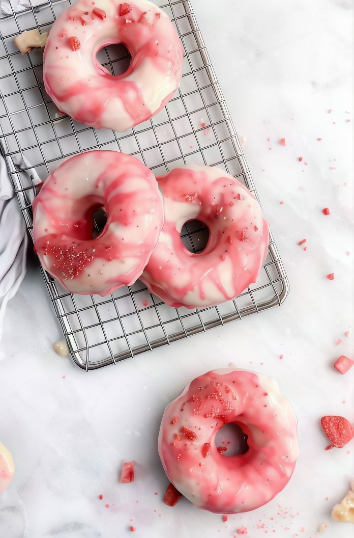 Strawberry Cream Donuts 6 Pieces