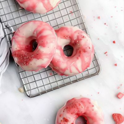 Strawberry Cream Donuts 6 Pieces