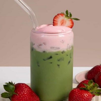 Strawberry Matcha Frappe