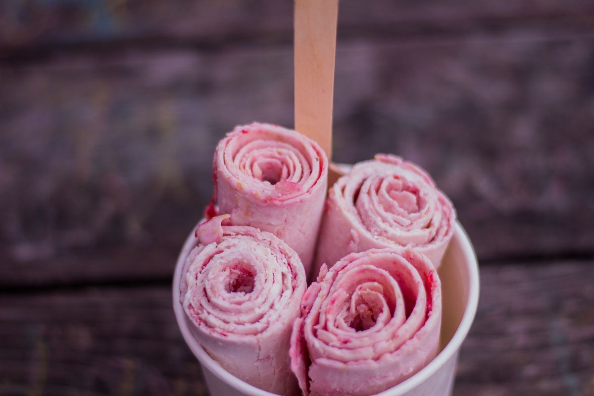 Strawberry Roll Ice Cream
