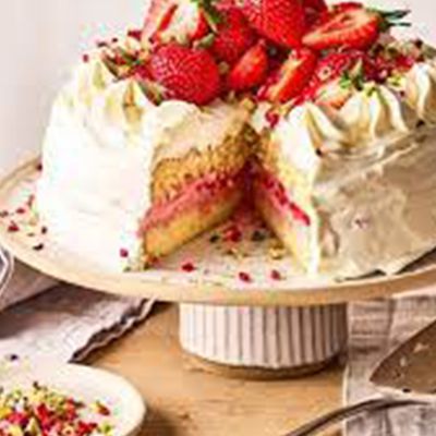 Strawberry ice cream torte