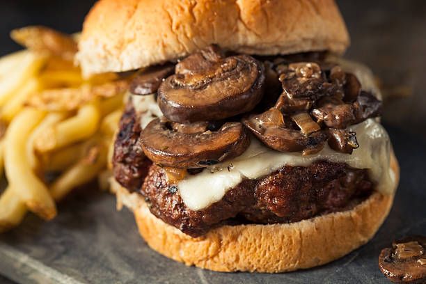 Swiss Mushroom Burger Sandwich