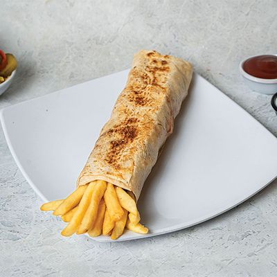Syrian potato saj sandwich