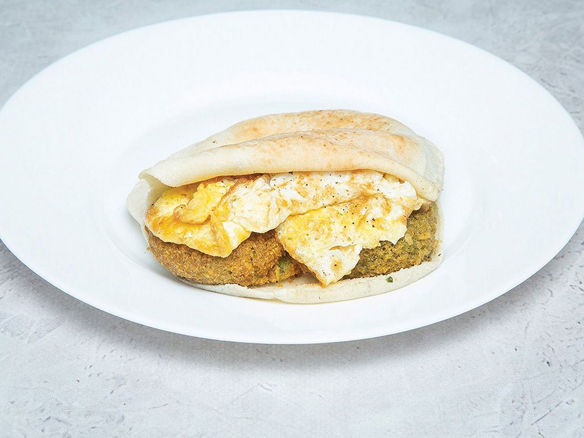 Ta'ameya and Fried Egg Sandwich