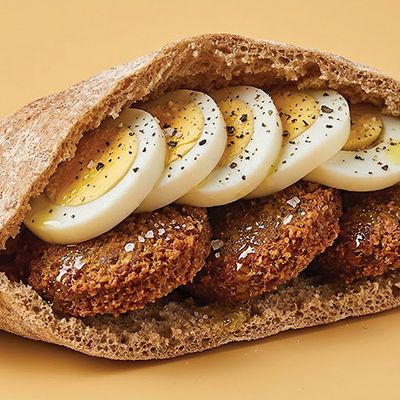 Falafel sandwich with egg