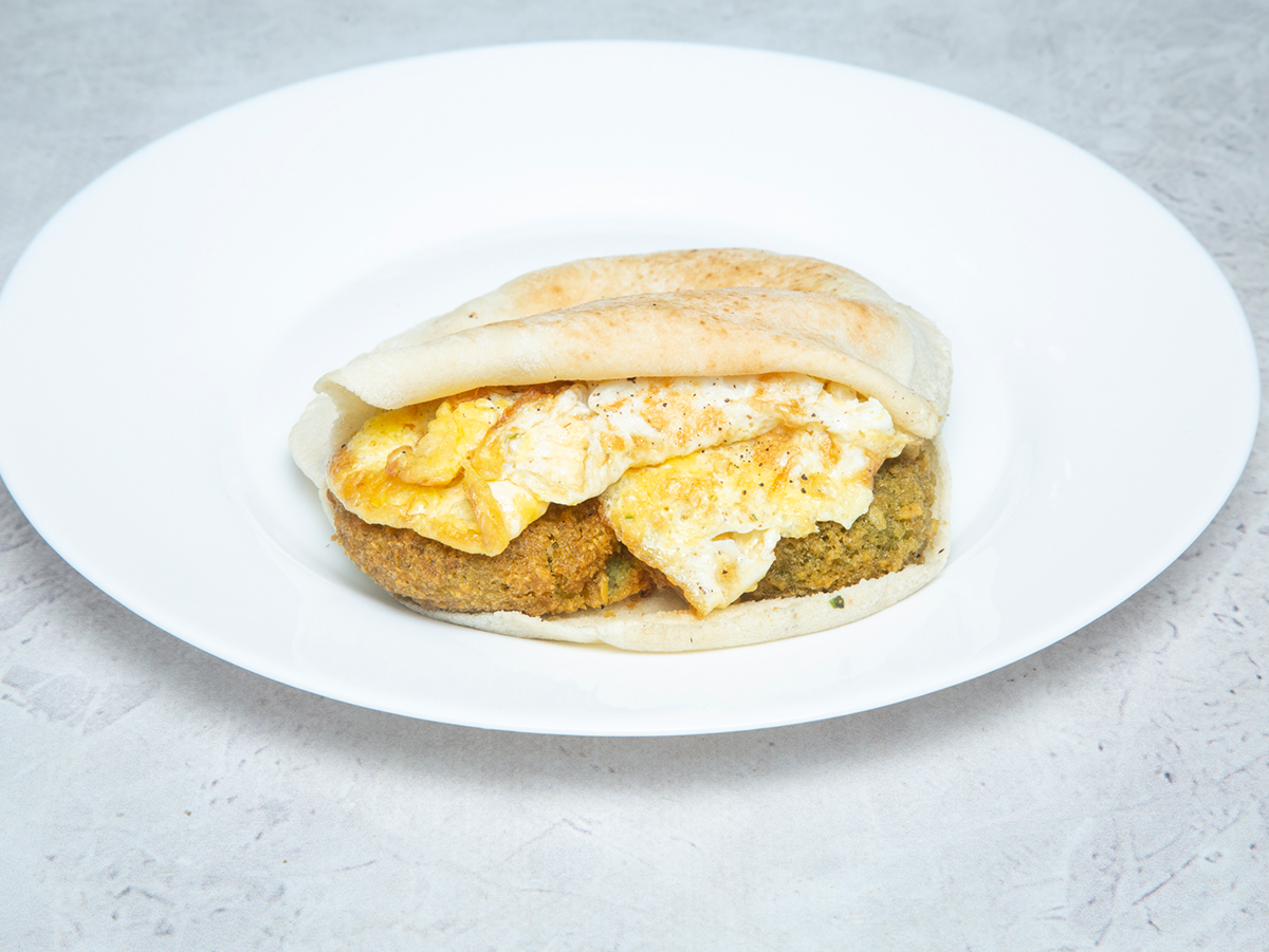 Baladi Taamia With Fried Eggs Sandwich