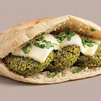 Falafel sandwich with Kiri cheese