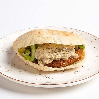 Ta'ameya and Baba Ghanoush Sandwich