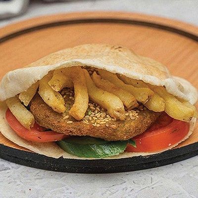 Falafel and Potato Sandwich
