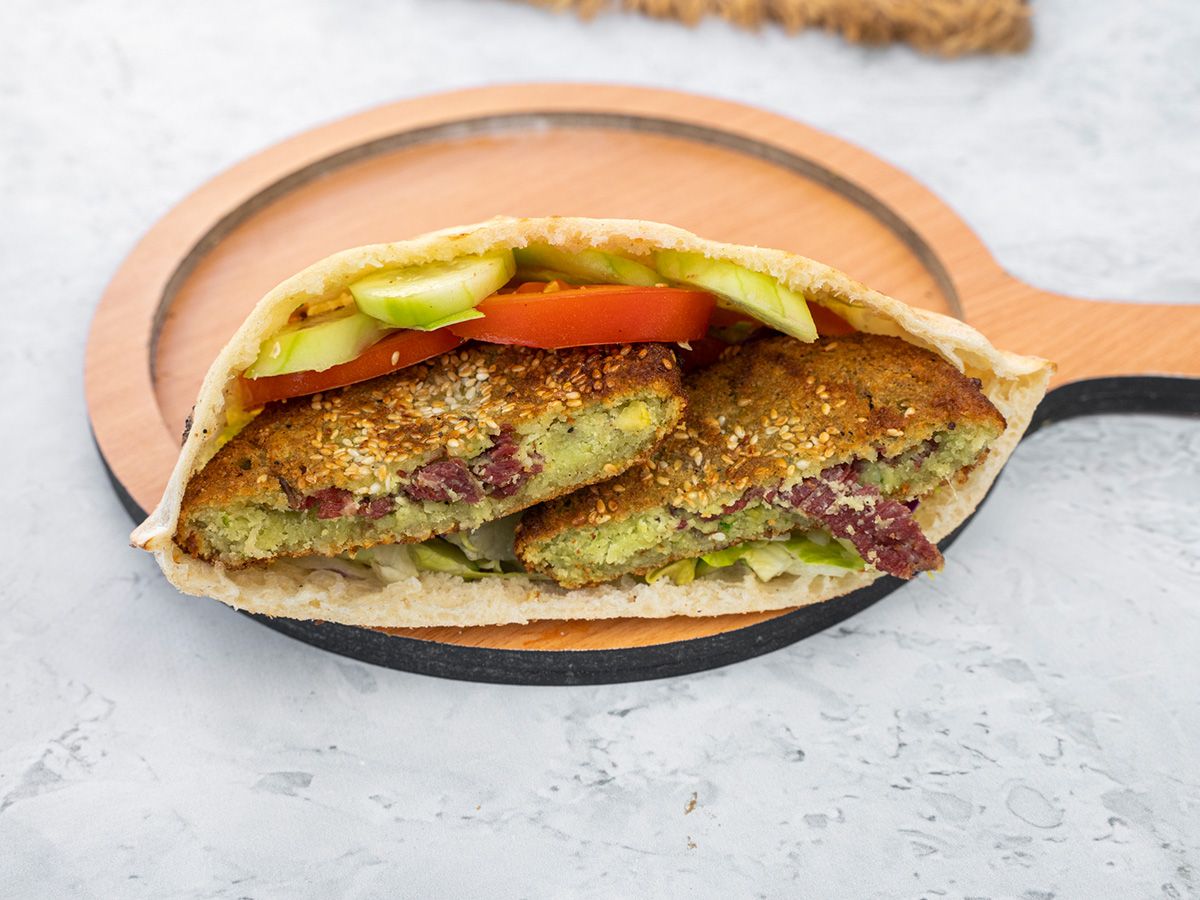 Taamia with pastrami Sandwich