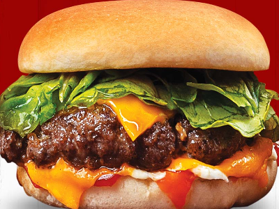 Charcoal Grilled Beef Burger With Cheese Sandwich