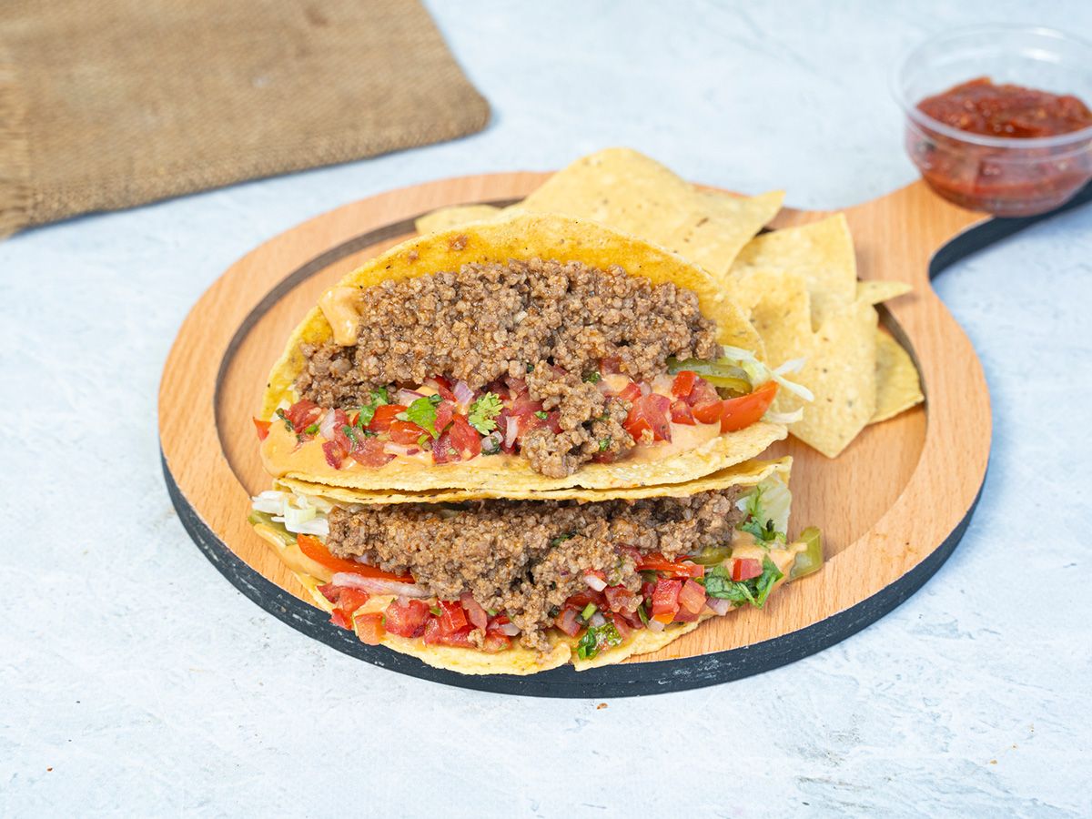 1 Piece Tostado Tacos Ground Beef