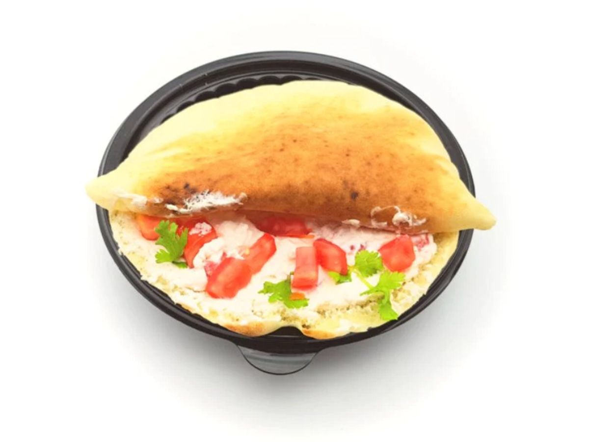 Triangle cheese sandwich with luncheon