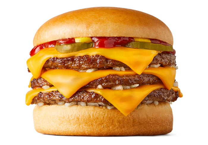 Triple Beef Burger With Crispy Onion Sandwich