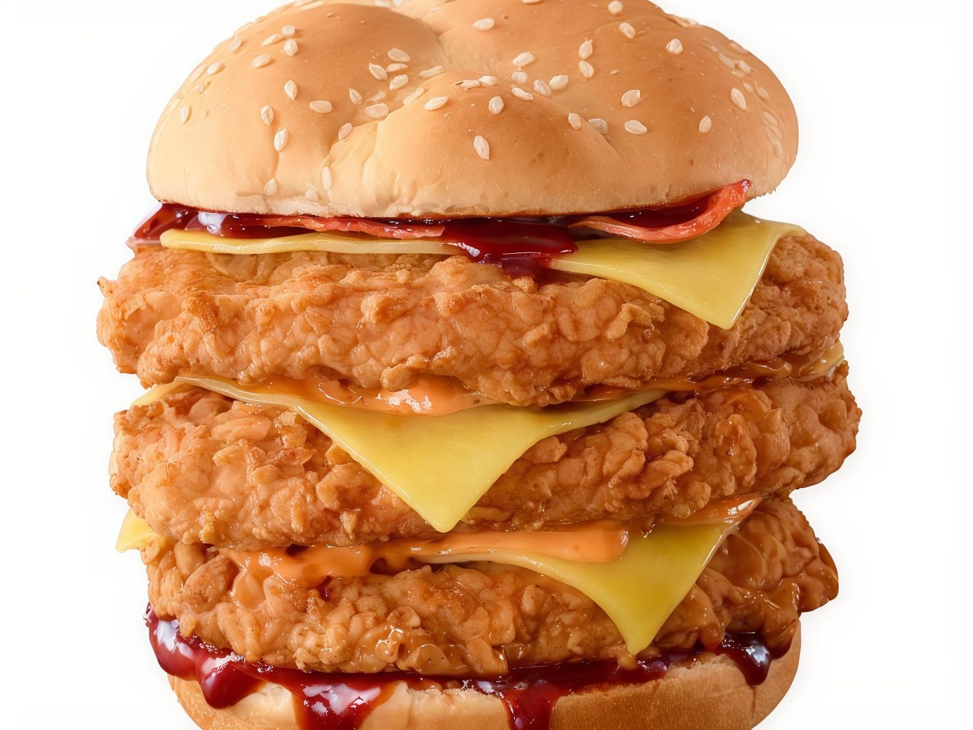 Triple Chicken Burger Sandwich