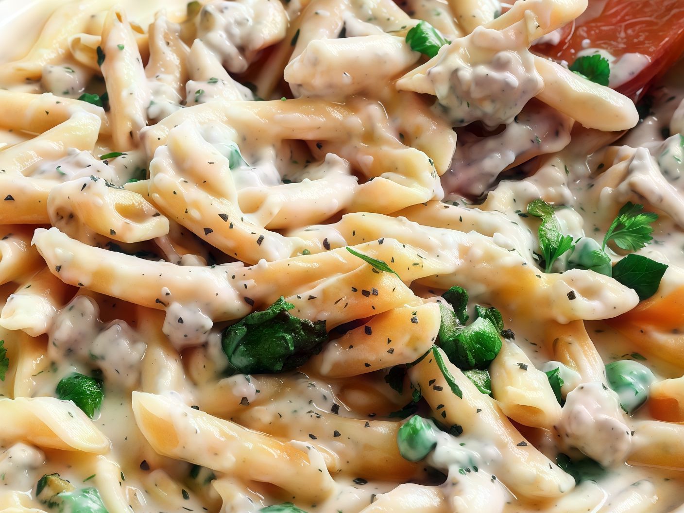 Rosto turkey pasta white sauce
