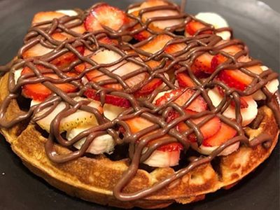 Chocolate With Fruits Waffle