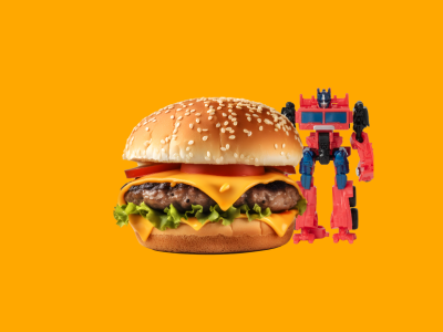 Burger Sandwich And Pavana Juice And Toy