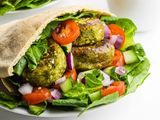 Falafel sandwich with saffron lemon