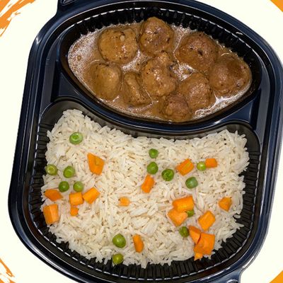 Vegetarian Garlic Meatball Meal