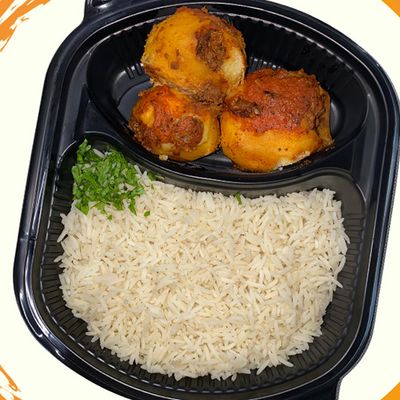 Vegetarian stuffed potato meal