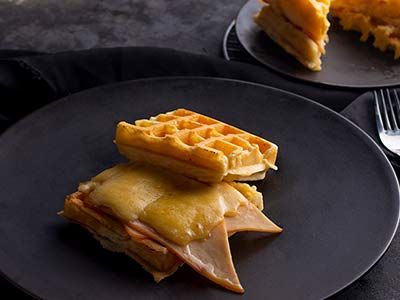 Smoked Turkey And Cheddar Cheese Waffle