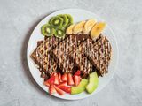White Chocolate and Fruits Waffle