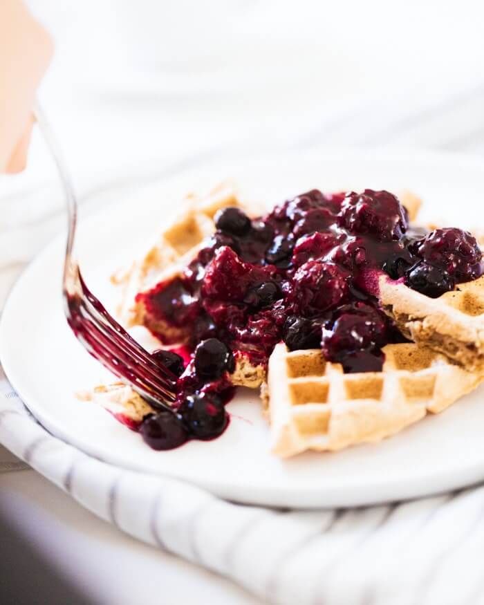 Waffle berry sauce