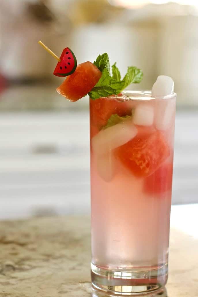 Watermelon And Peach Cocktail