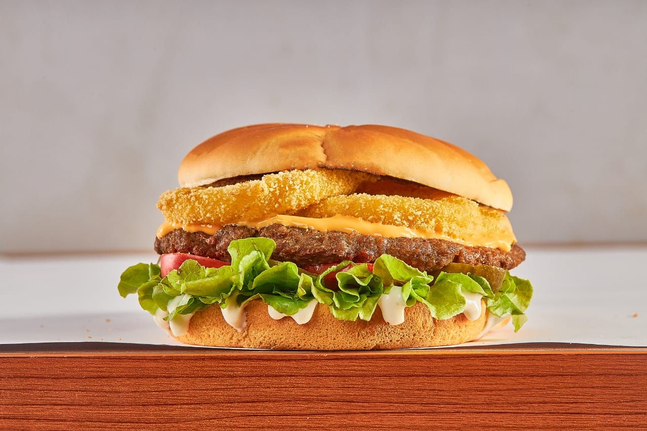 Onion Rings Burger Sandwich