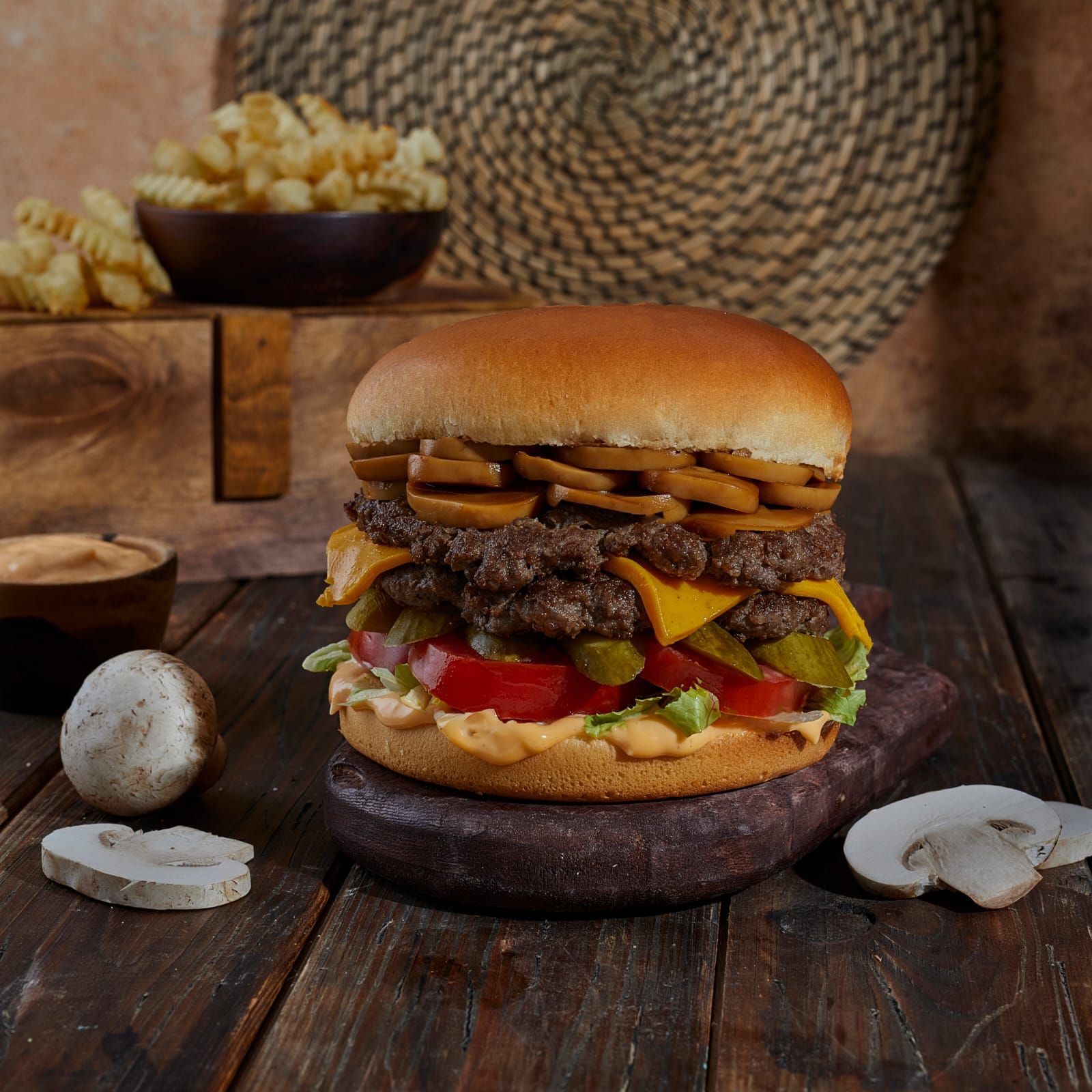 Smash burger mushroom