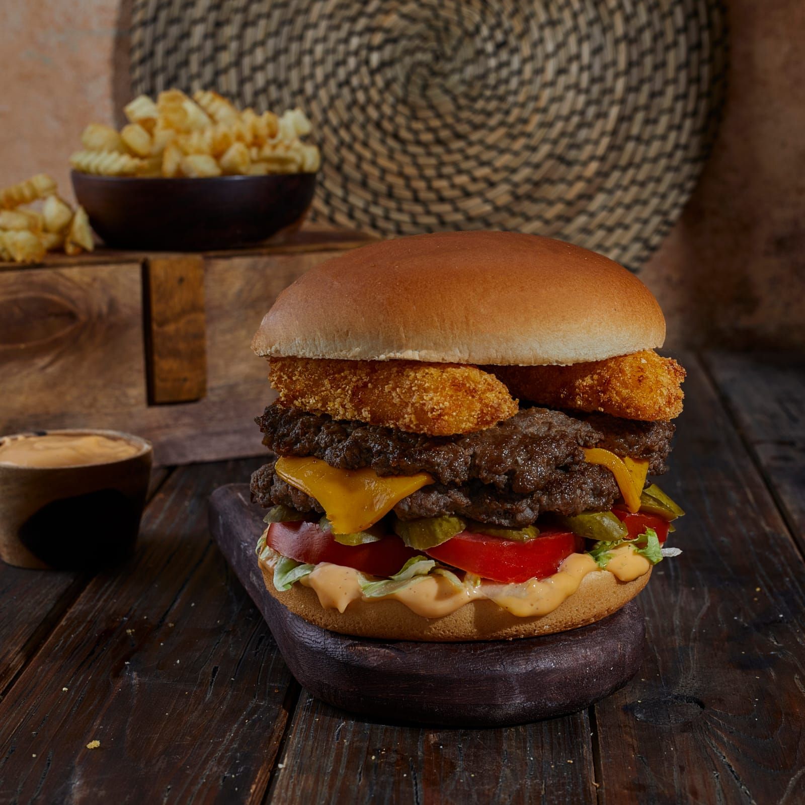 Smash burger mozzarella steak