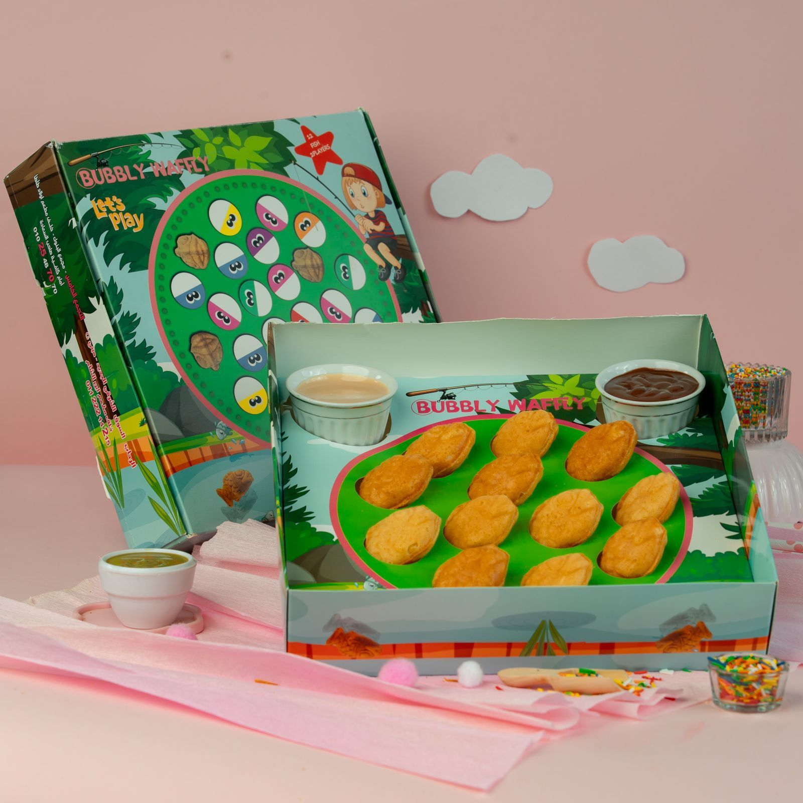 Buy Fishing Box Waffle and get 2 vanilla ice cream scoop for free