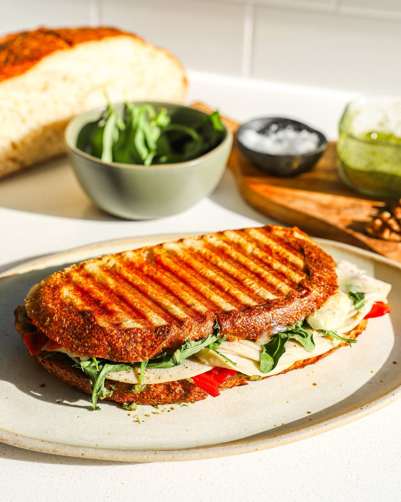 Chicken pesto panini