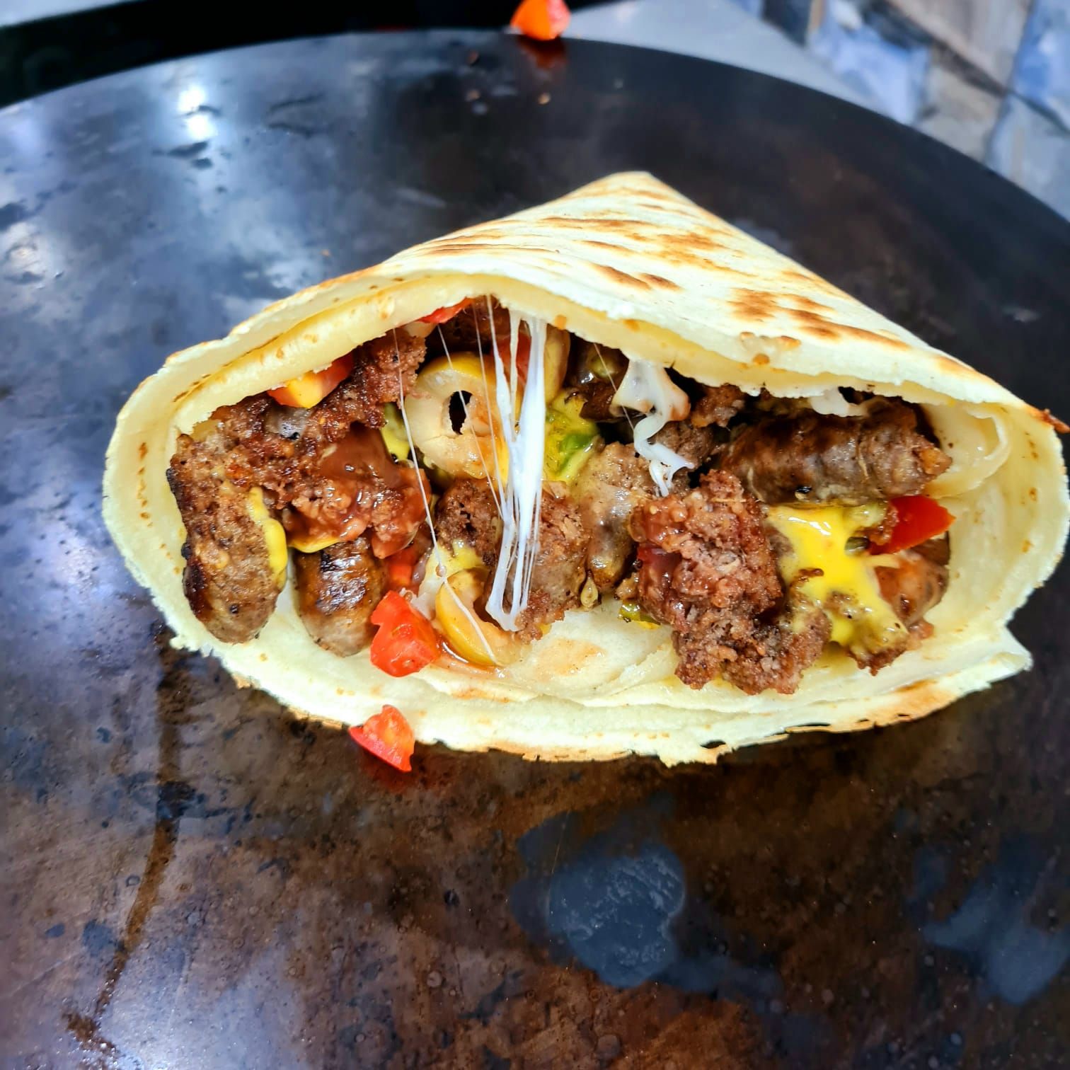 Baladi sausage crepe