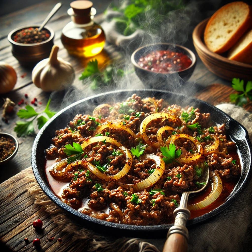 Minced Meat Cheese Pan