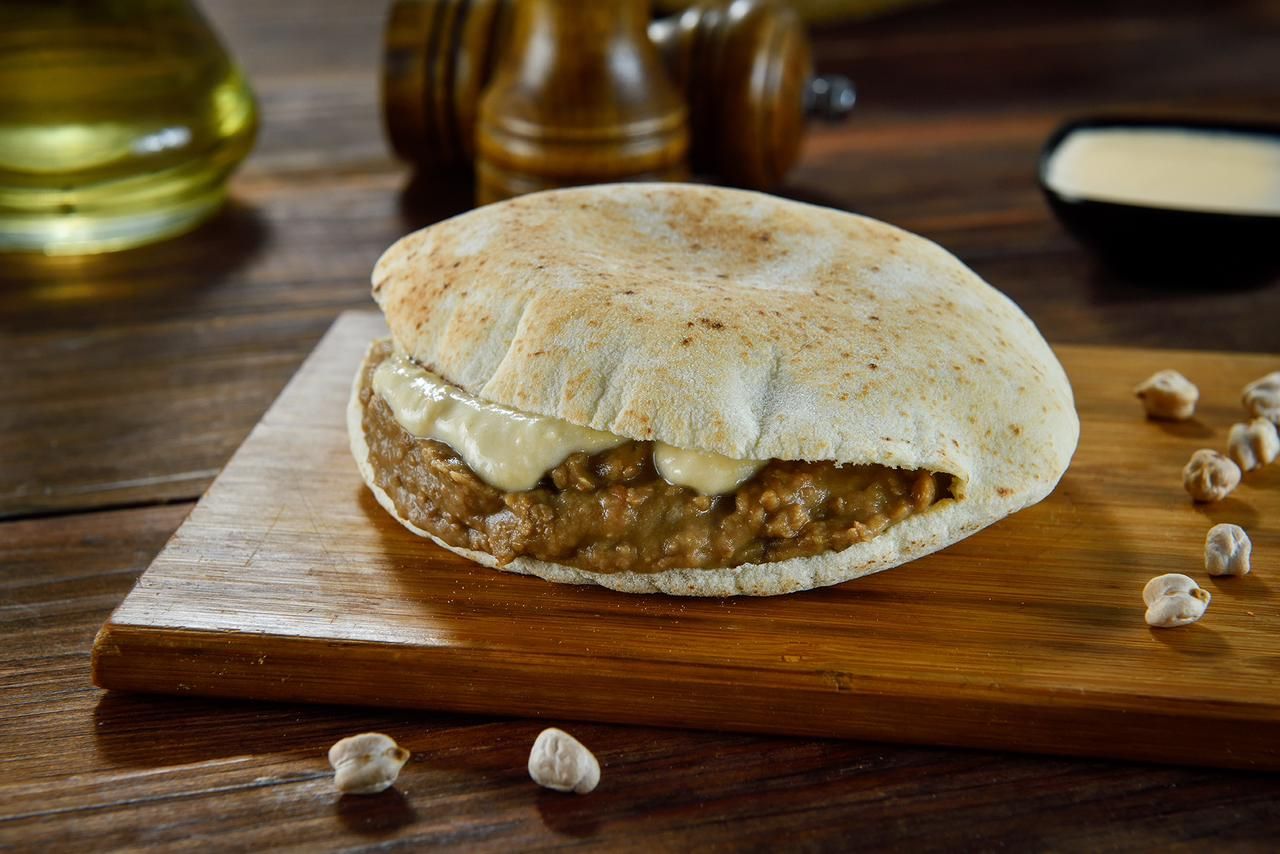 Foul With Chickpeas Sandwich