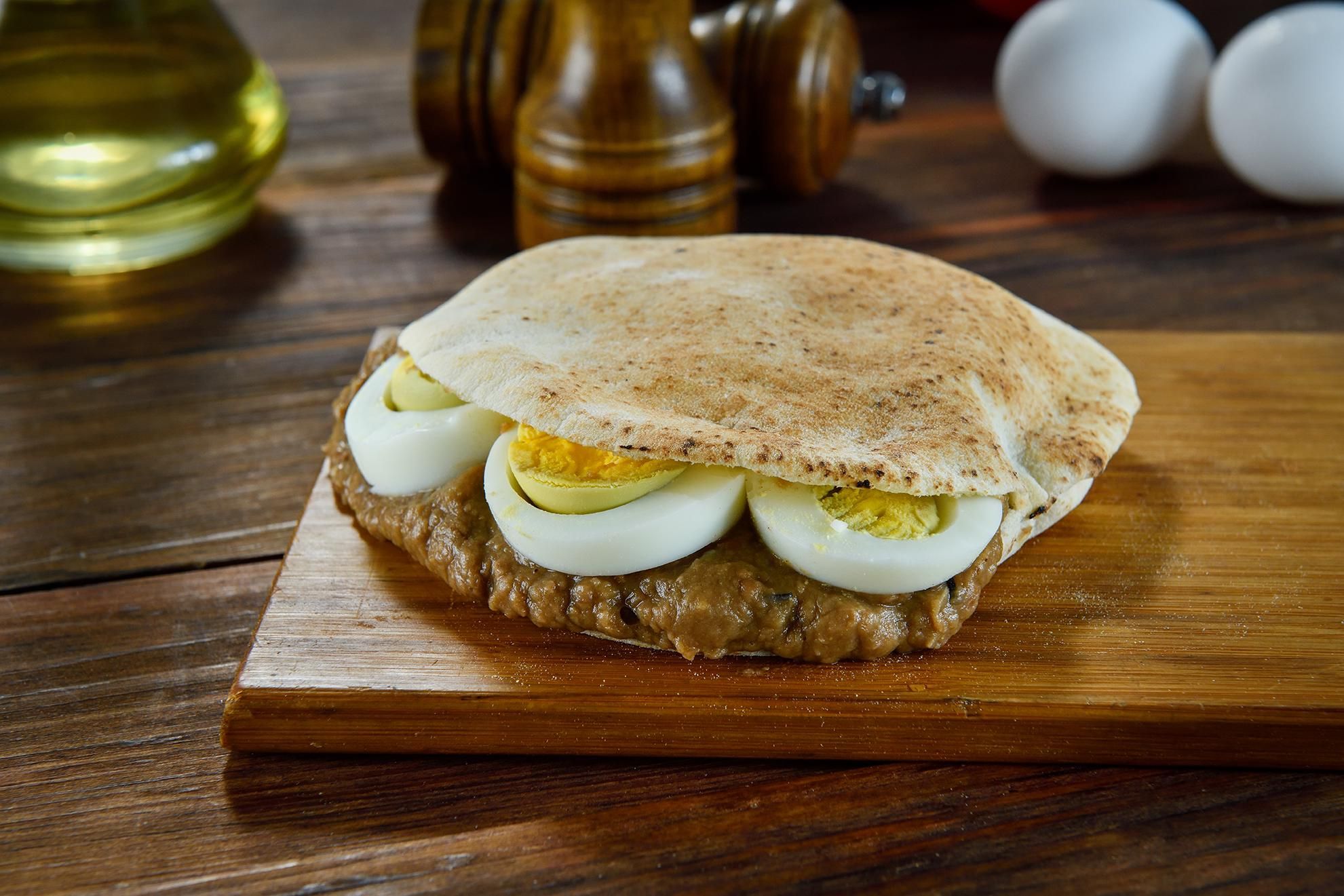 Foul With Boiled Eggs Sandwich