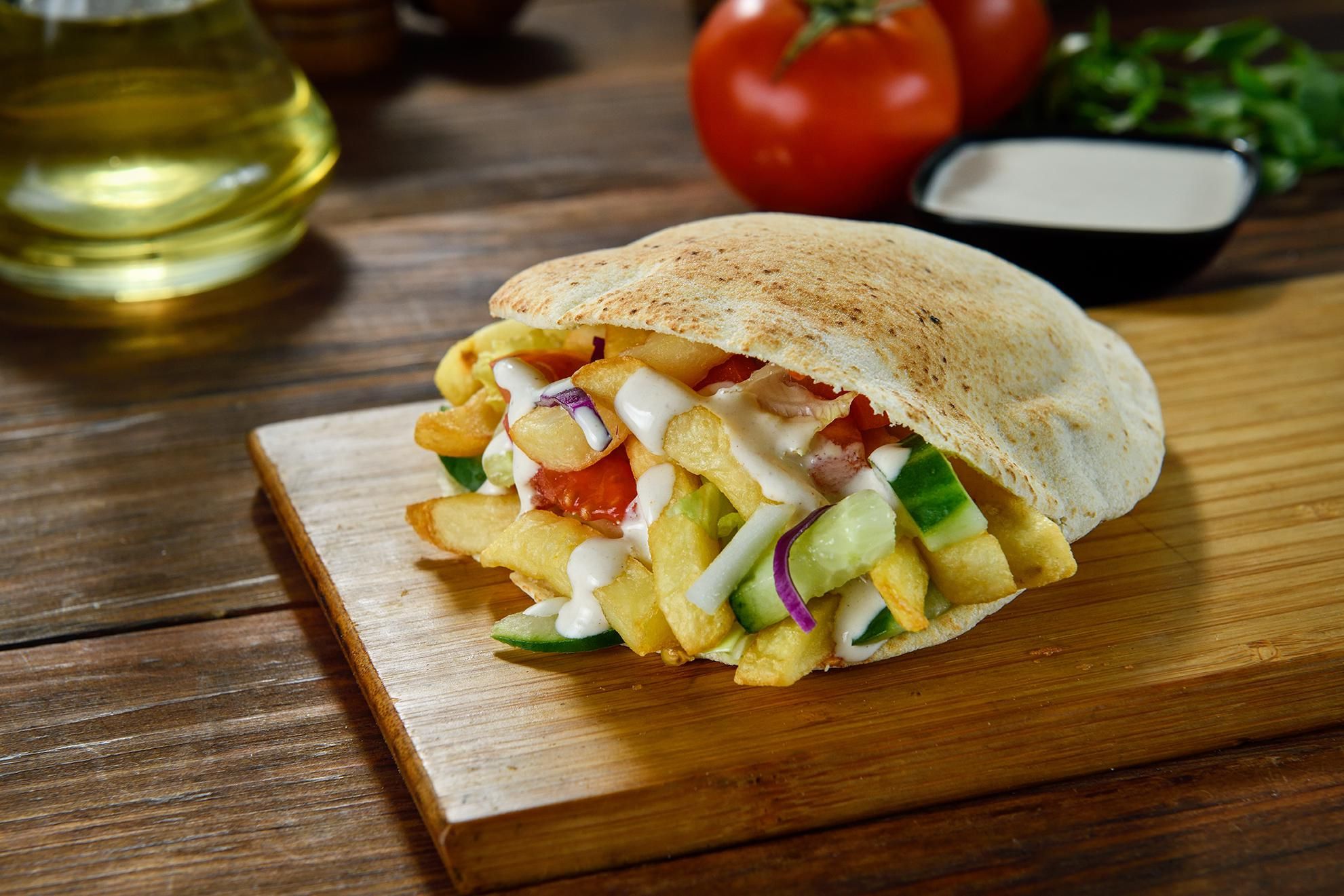 French Fries Sandwich In Balady Bread