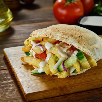 French Fries Sandwich In Balady Bread