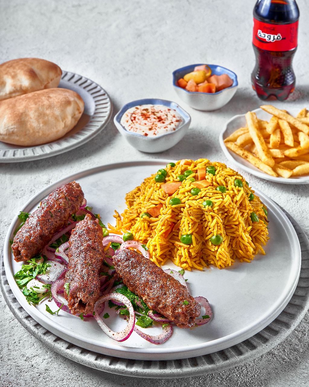 Grilled kofta meal