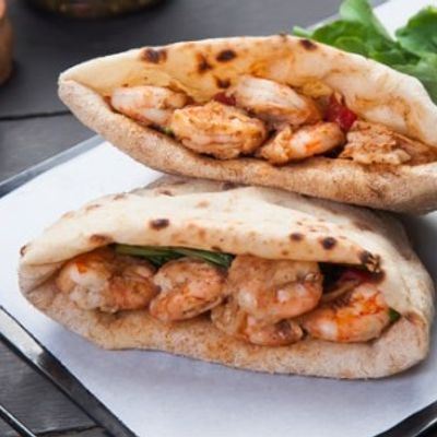 Medium fried shrimp sandwich