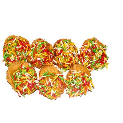 Petit Four with colorful crunches