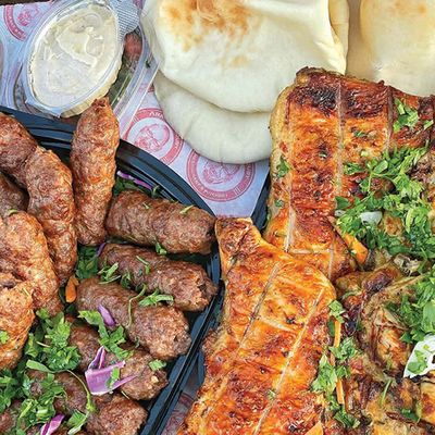 Kilo of charcoal-grilled kofta and charcoal-grilled chicken