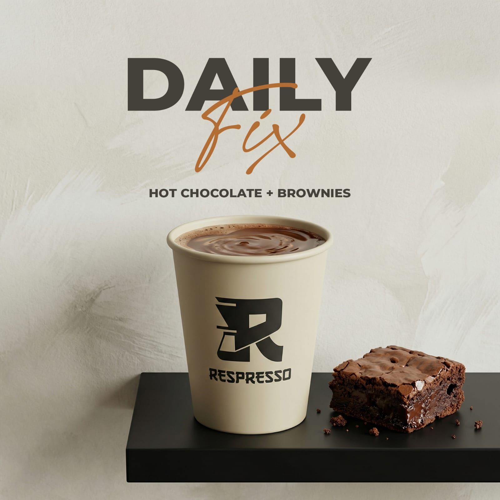 Hot chocolate + brownies