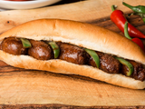 Grilled Oriental Sausage With Sauce Sandwich
