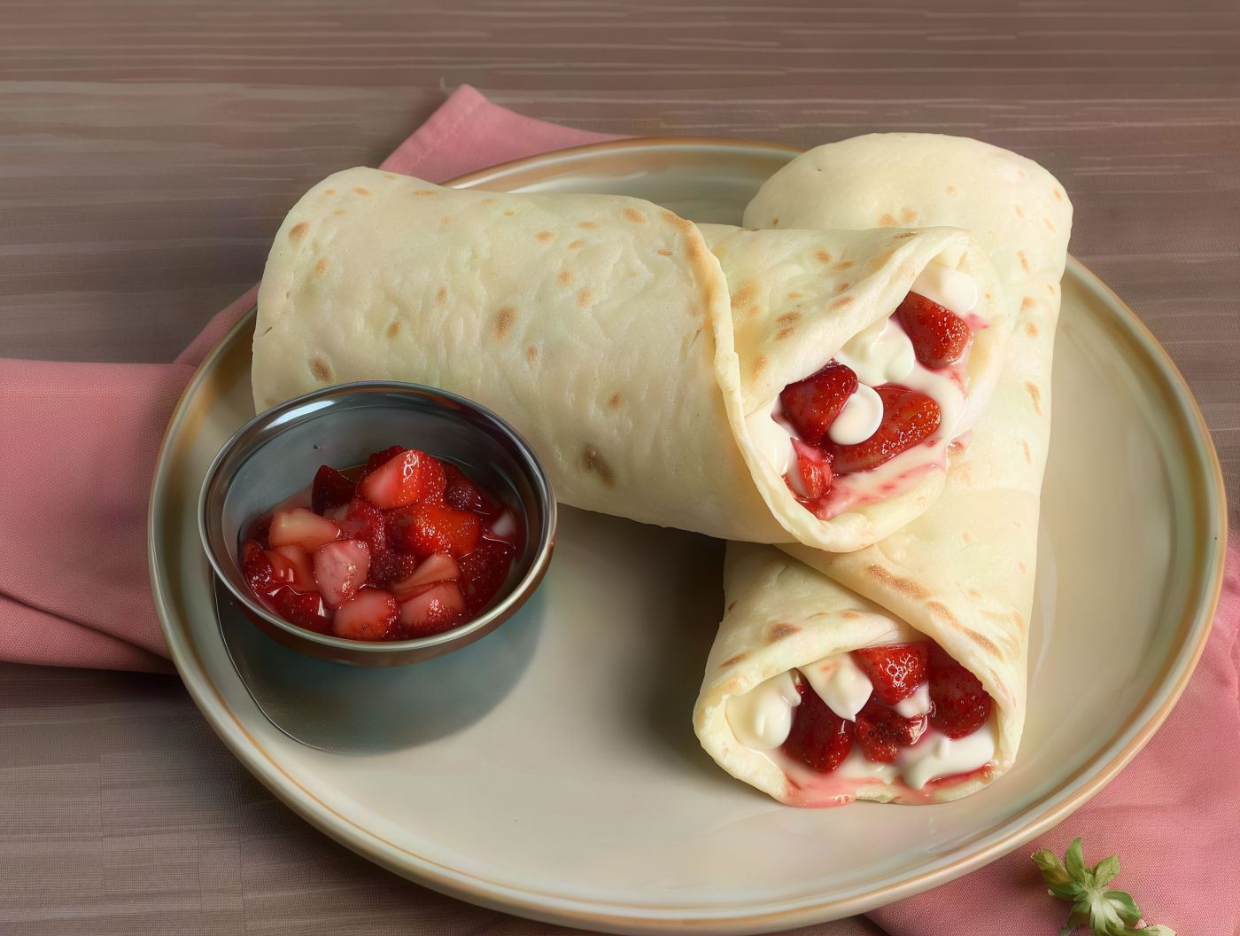 White Chocolate Strawberry Paratha
